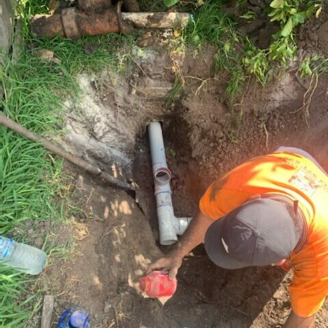 digging up and fixing a stormwater drain mornington